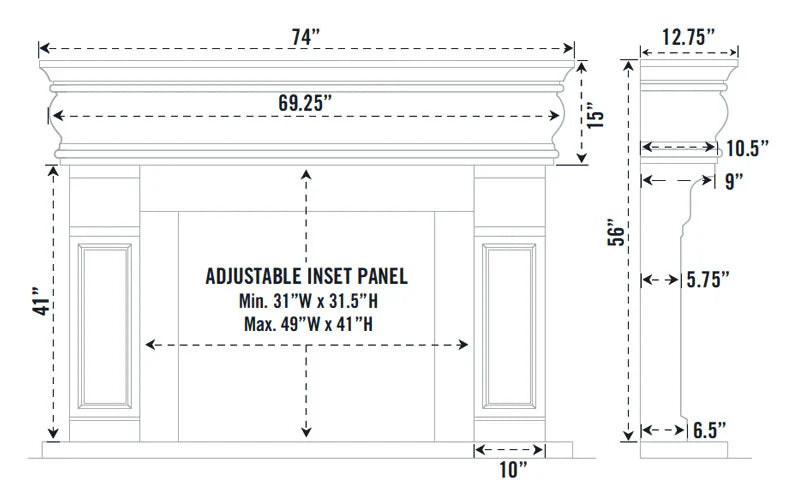 Fireplace Mantel Surround (Cast Stone) 1106.511 GS