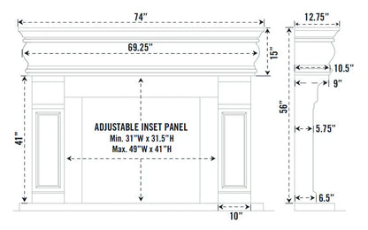 Fireplace Mantel Surround (Cast Stone) 1106.511 GS