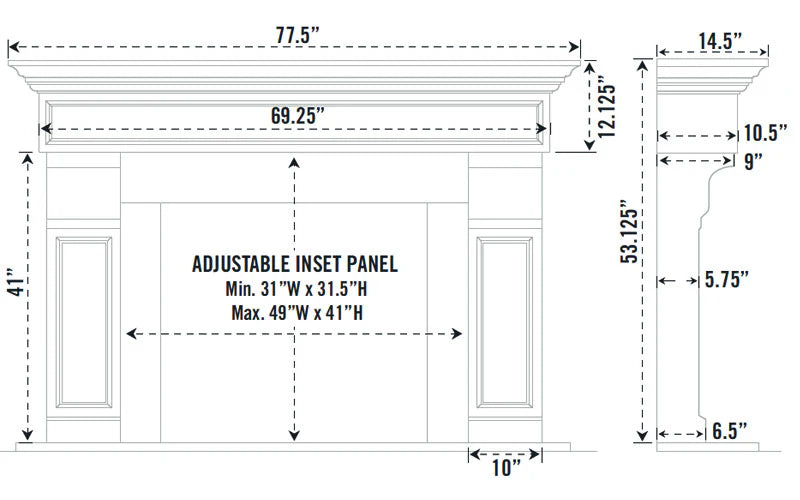 Fireplace Mantel Surround (Cast Stone) 1111.511 GS