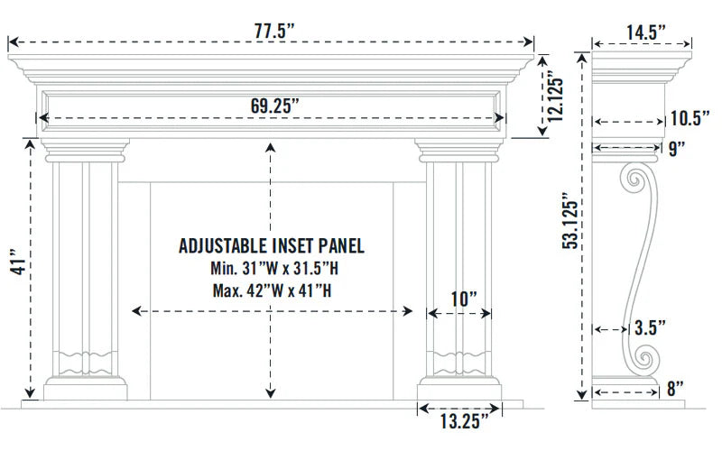 Fireplace Mantel Surround (Cast Stone) 1111.536 GS