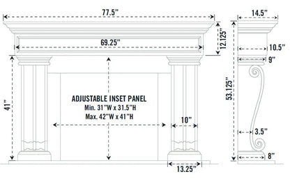 Fireplace Mantel Surround (Cast Stone) 1111.536 GS