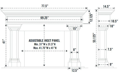 Fireplace Mantel Surround (Cast Stone) 1111.555 GS