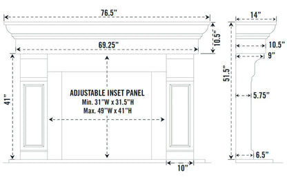 Fireplace Mantel Surround (Cast Stone) 1147.511 GS