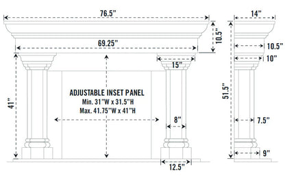 Fireplace Mantel Surround (Cast Stone) 1147.555 GS