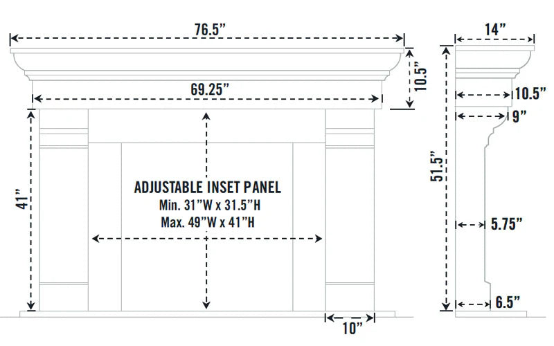 Fireplace Mantel Surround (Cast Stone) 1147.556 GS