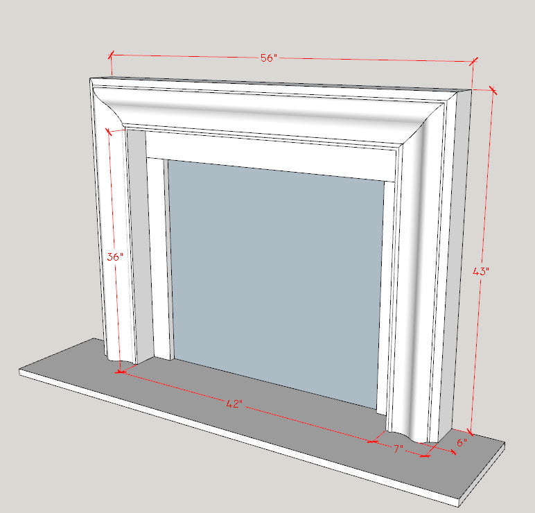 Fireplace Mantel Surround (Cast Stone) 4115.7 GS