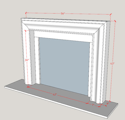 Fireplace Mantel Surround (Cast Stone) 4115.7 GS