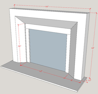 Fireplace Mantel Surround (Cast Stone) 4143.12-GS