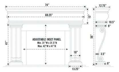 Fireplace Mantel Surround (Cast Stone) 1106.536 GS