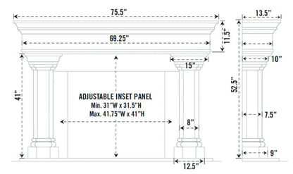 Fireplace Mantel Surround (Cast Stone) 1106.555 GS