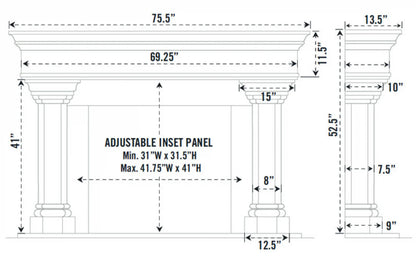 Fireplace Mantel Surround (Cast Stone) 1110.555 GS