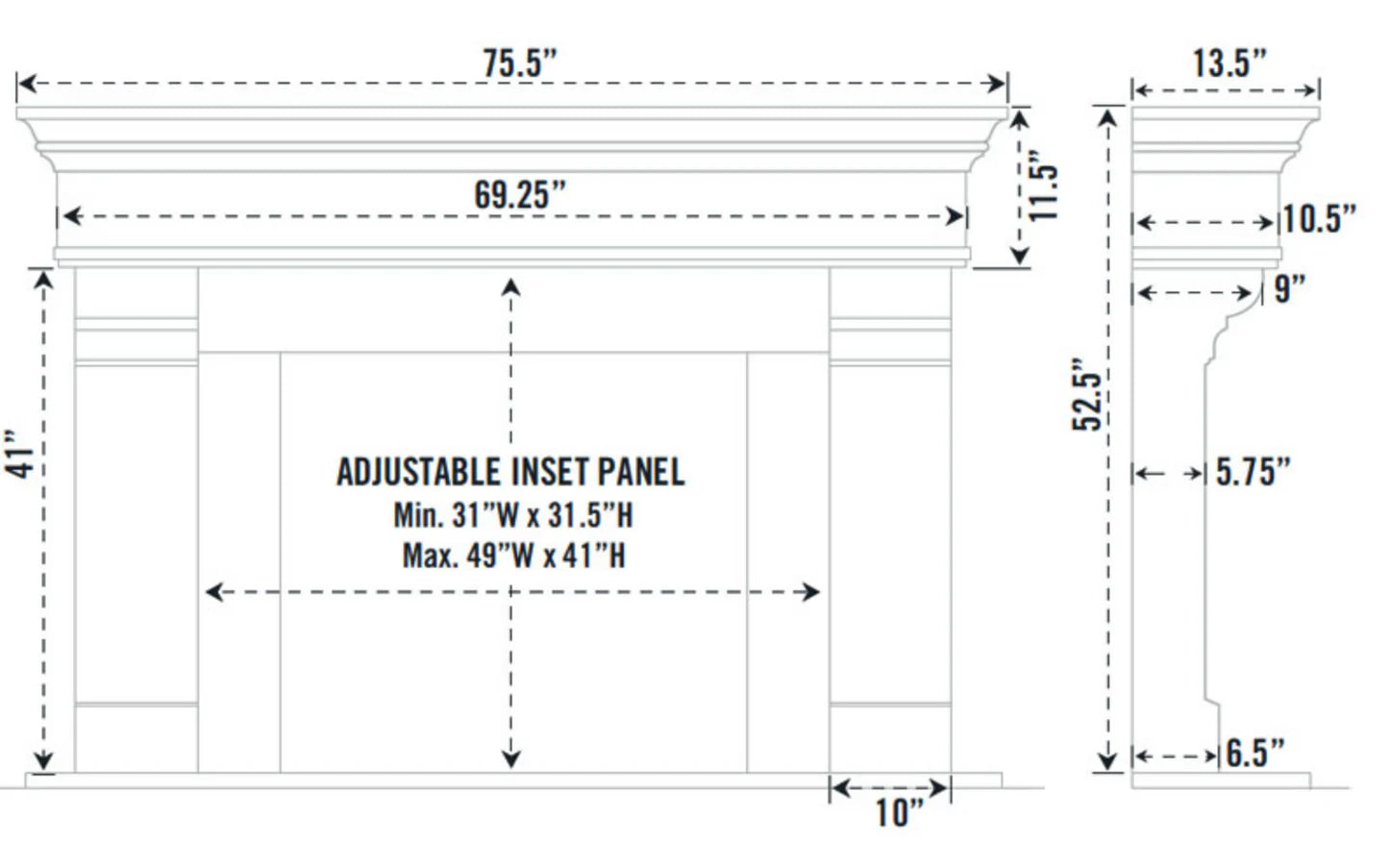 Fireplace Mantel Surround (Cast Stone) 1106.556 GS